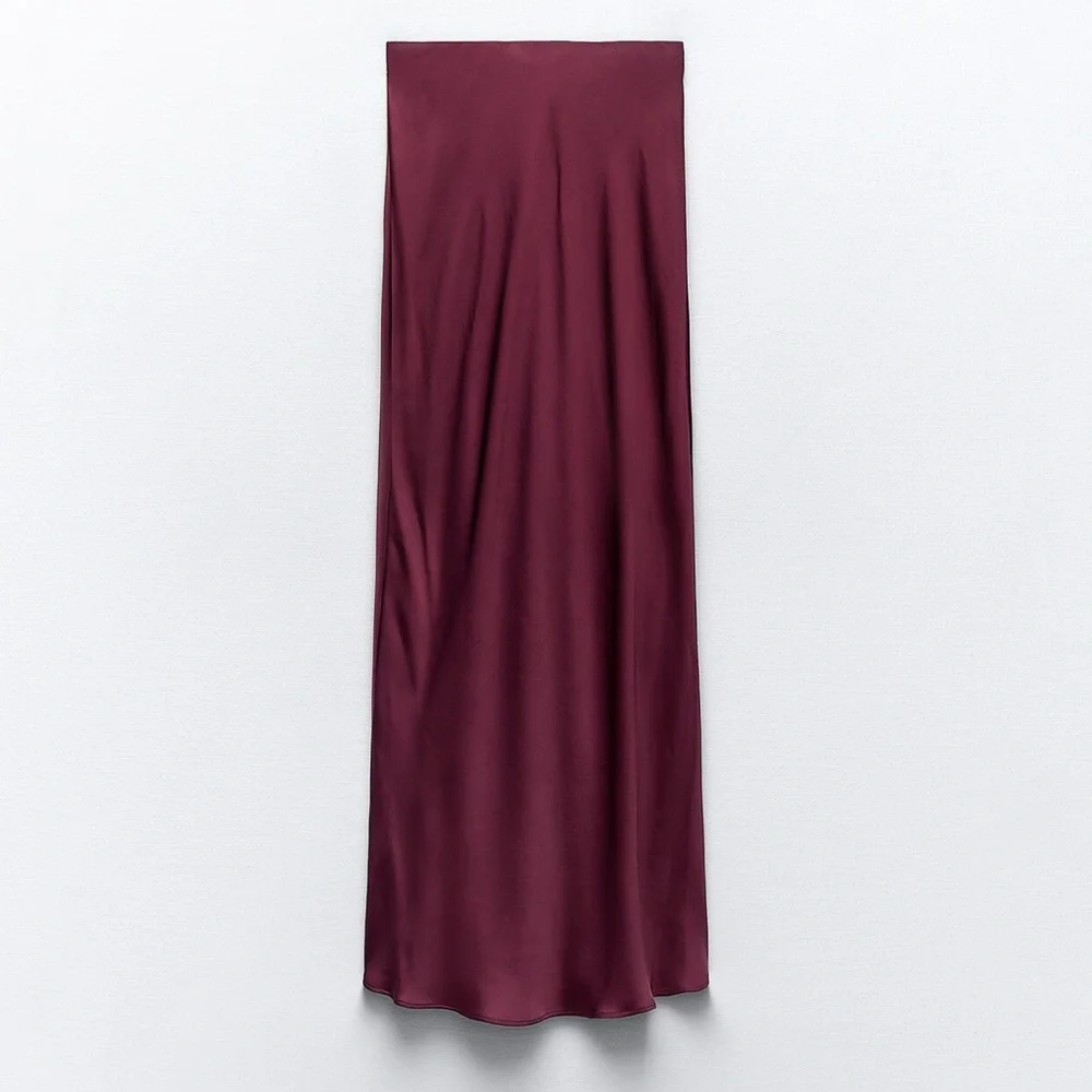 ZARA SATIN EFFECT LONG/ MAXI SKIRT - Picture 13 of 15